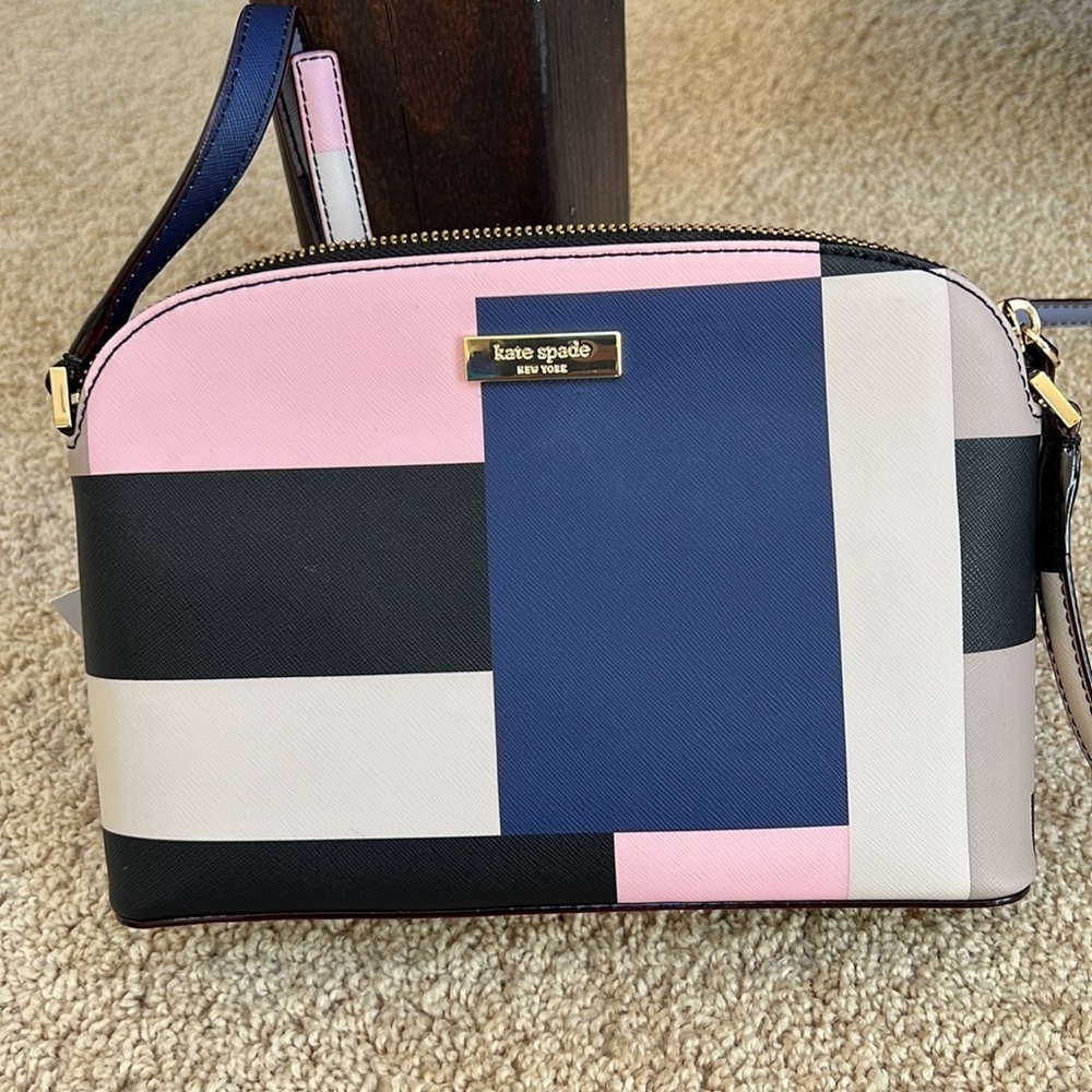 New! KATE SPADE Newbury lane printed color block Hanna crossbody.
